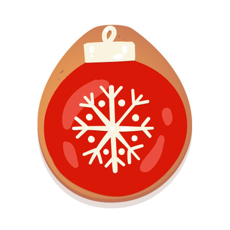 Christmas gingerbread cookie. Ball. Biscuit character figure. Vector illustration for new year design.のイラスト素材