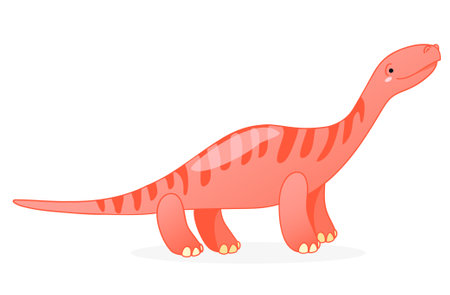 Cute dinosaur cartoon vector illustration. Kids Design for print, poster, invitation, t-shirt and badges.のイラスト素材