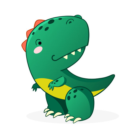 Cute dinosaur cartoon vector illustration. Kids Design for print, poster, invitation, t-shirt and badges.のイラスト素材