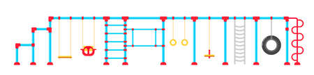 Kids playground equipment. City park with outdoor decor. Kids playground equipmentのイラスト素材