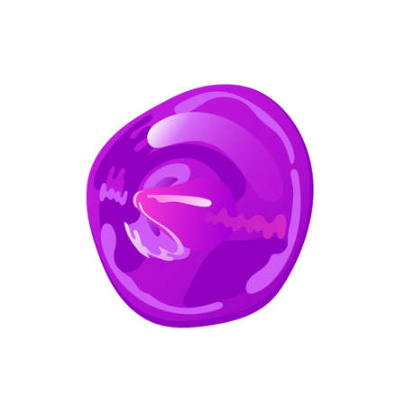 Purple slime stain, splash or blob. Pink jelly in cartoon flat style. Vector design elements..のイラスト素材