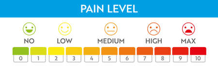 Pain meter indicator. Stress measurement. Medical chart designのイラスト素材