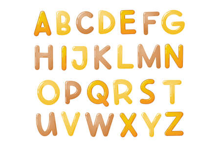 Colorful children font. Glossy kids alphabet in cartoon style. Vector typography for school,...