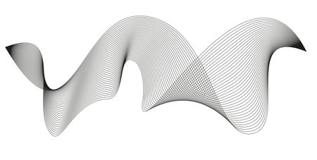 Wavy abstract stripes. Curved line vector elements for music design. Digital sound equalizer.のイラスト素材