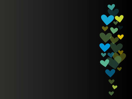 Stream of flying hearts. Like elements for social media live translation. Vector illustration.のイラスト素材