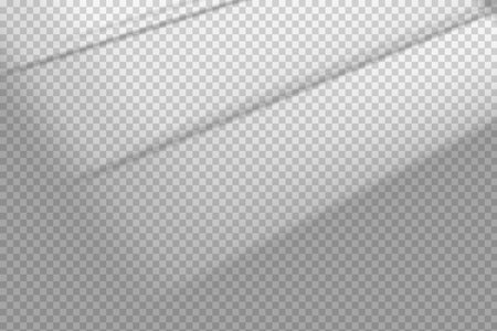 Window shadow vector overlay on transparent background. Natural scene of realistic soft lighting.のイラスト素材