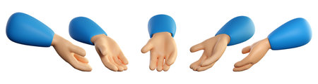 Human hand in holding and giving gesture set. Welcome, meeting, business idea, give and take or...