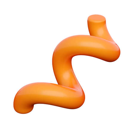 3d orange abstract spiral. High quality isolated render