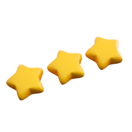 3d three stars icon. Review, feedback, customer rating and satisfaction concept. High quality...