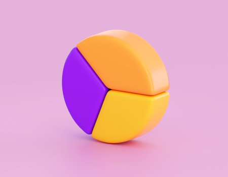 3d pie graph chart. Investment, money growth, banking, payment, business and finance concept. Realistic 3d high quality renderの写真素材