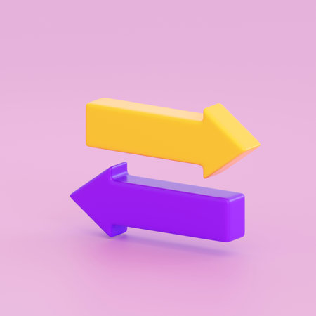 3d exchange linear arrow. Stock exchange, business investment, trading and finance concept. Realistic 3d high quality renderの写真素材