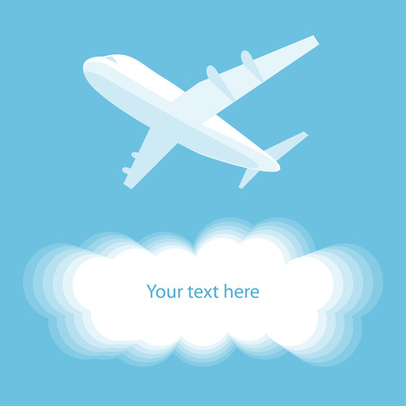 Airplane illustration with text space. vectorのイラスト素材