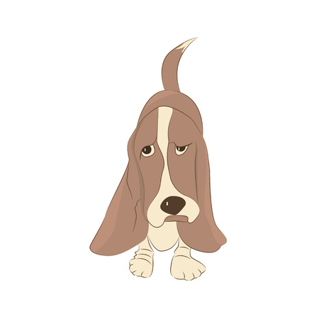 Cute Basset Hound dogのイラスト素材