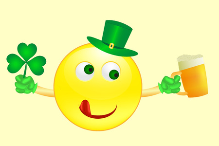 smile icon on Saint Patricks Dayのイラスト素材
