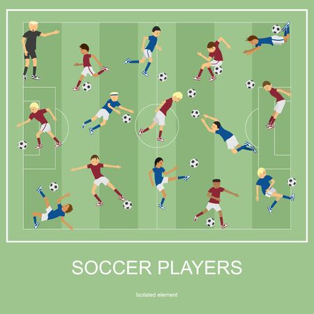 Set of soccer players.のイラスト素材