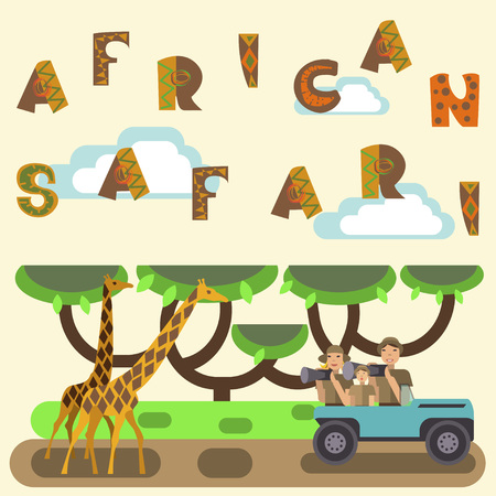 African safari conceptのイラスト素材