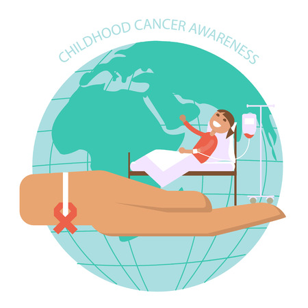 International Childhood cancer day banner.のイラスト素材