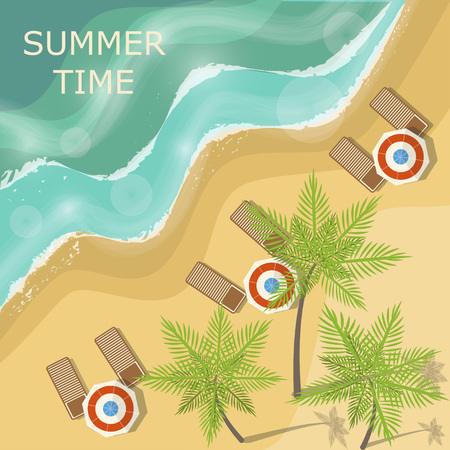 Summer beach landscapeのイラスト素材