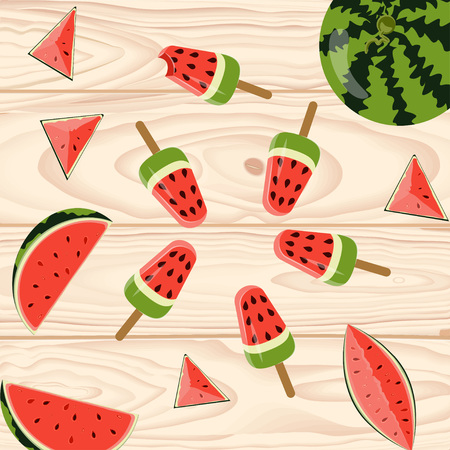 Homemade popsicles with berriesのイラスト素材