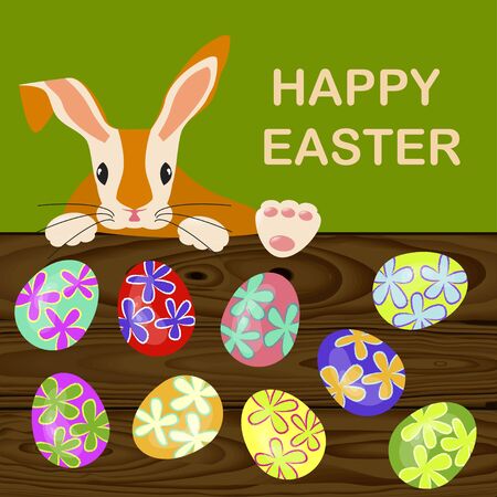 Easter eggs and bunnyのイラスト素材