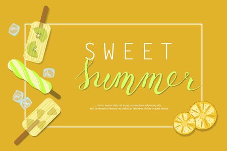 ice-cream menu bannerのイラスト素材