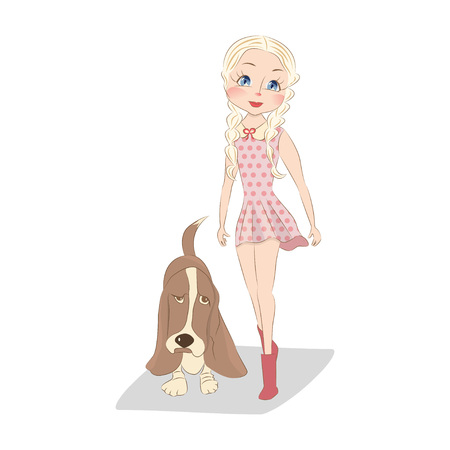 Cute little girlのイラスト素材