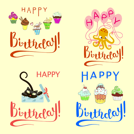 Happy Birthday Greeting Cardのイラスト素材