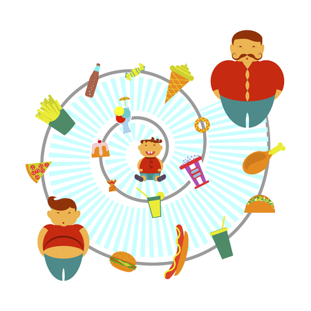 Obesity infographic templateのイラスト素材