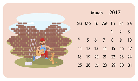 dog and Homeless manのイラスト素材