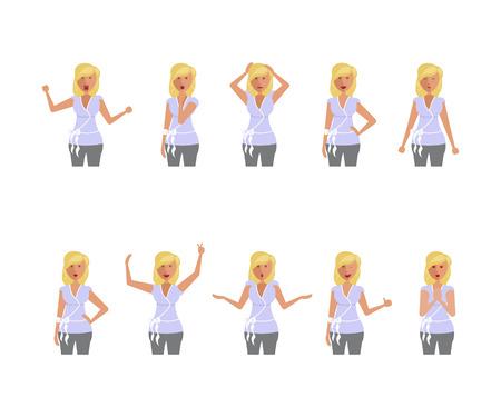 Set of woman expression.のイラスト素材