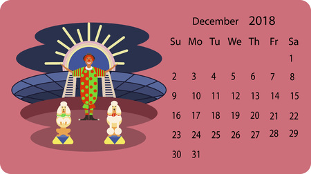 Calendar 2018 for Decemberのイラスト素材