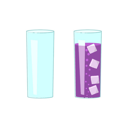Wineglass and exotic cocktail.のイラスト素材