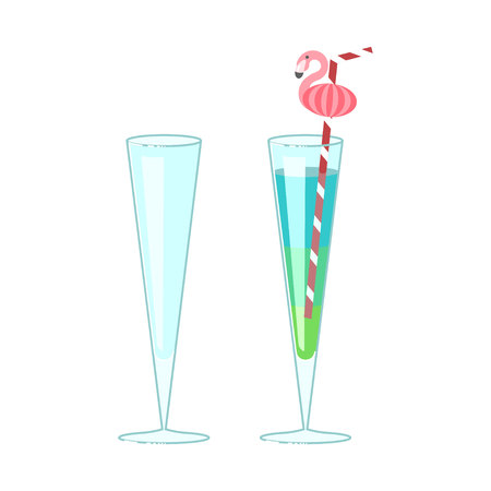 wineglass and exotic cocktailの写真素材