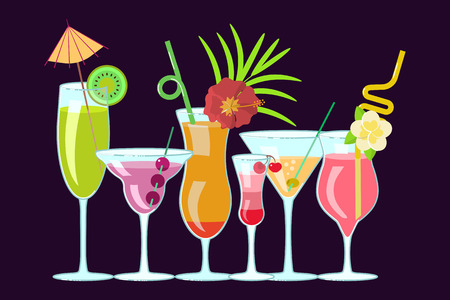 Exotic alcoholic drinksのイラスト素材