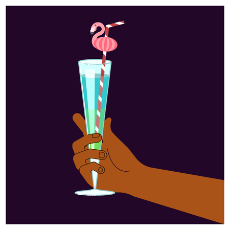 Hand holding a glassのイラスト素材