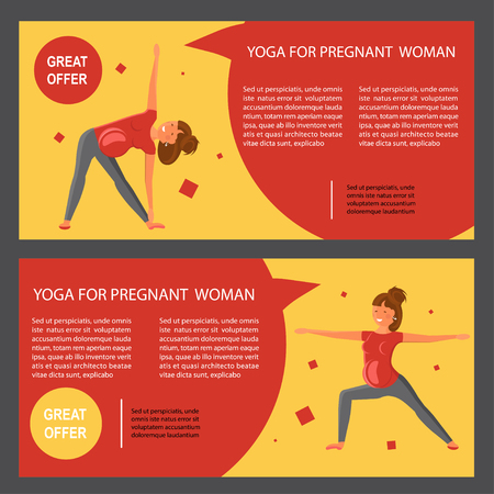 Set with pregnant women exercise vector illustration design.のイラスト素材