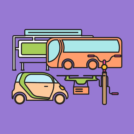 Solar energy eco city.のイラスト素材