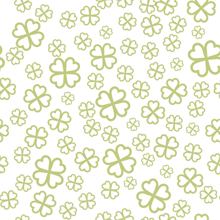 Abstract seamless pattern with green shamrock shapes. St Patricks Day background. Vector illustration epsのイラスト素材