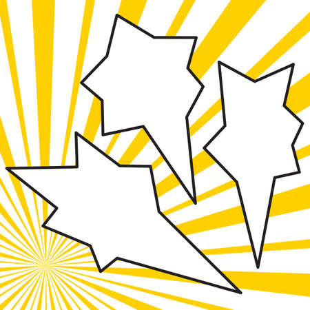 Empty Bubble speech on yellow comic background. Suitable for comment or thinking note in Pop Art style. Vector Illustrationのイラスト素材