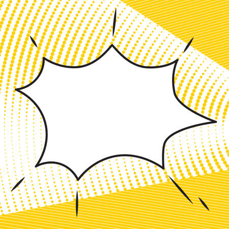 Empty Bubble speech on yellow comic background. Suitable for comment or thinking note in Pop Art style. Vector Illustrationのイラスト素材