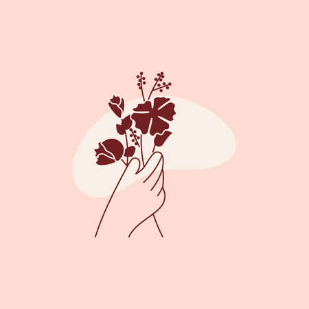 Hand with flower abstract design templateのイラスト素材