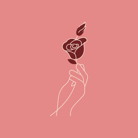 Hand with flower abstract design templateのイラスト素材