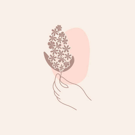 Hand with flower abstract design templateのイラスト素材