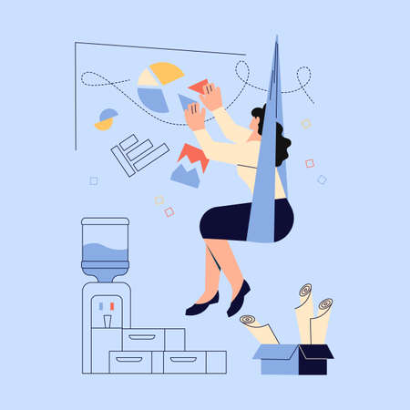 Creative male designer at work in design studioのイラスト素材