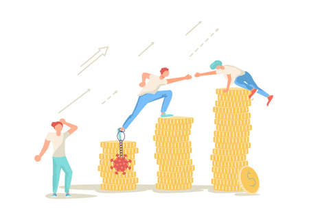Concept of survive company and business in Economic crisisのイラスト素材