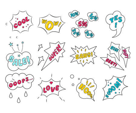 Set of Bubble speech isilated on white backgroundのイラスト素材