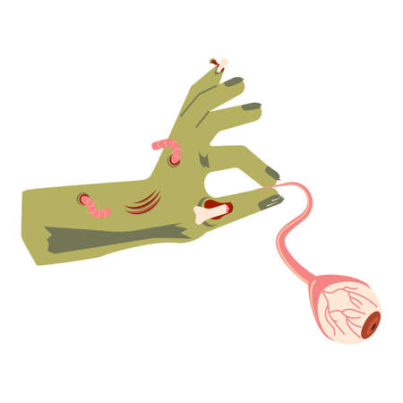 Dead zombie hand holding bloody cocktail isolatedのイラスト素材