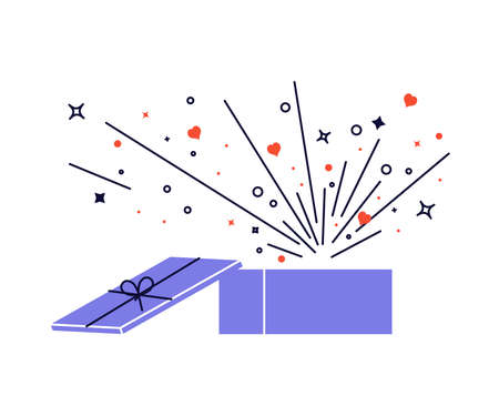 Gift box for holidays celebration, special give away bonus or loyalty program rewardのイラスト素材