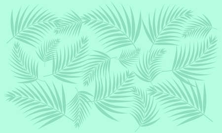 Tropical palm leaves background. Pale green floral pattern.のイラスト素材