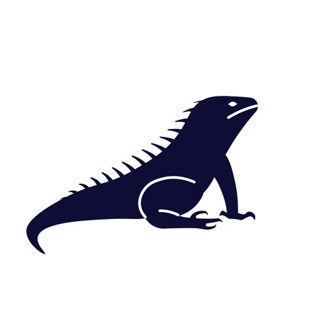Funny lizard, stylized black pet isolatedのイラスト素材